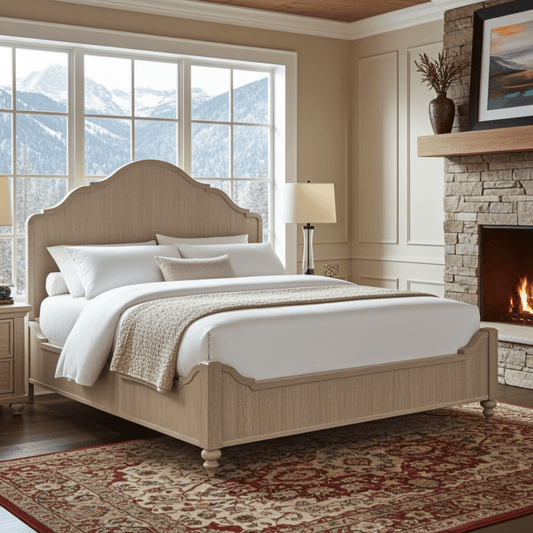 Alberta Queen Panel Bed in Sand - Bunk and Bed Co.