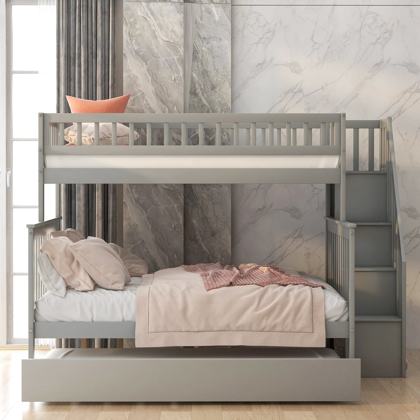 Dream Weaver Twin Over Full Bunk Bed with Trundle - Bunk and Bed Co.