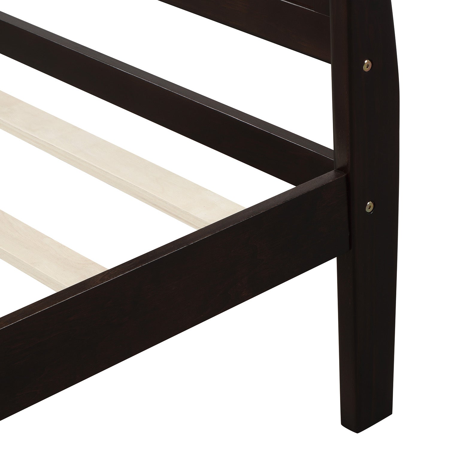 Espresso Twin Platform Bed Frame with Headboard - Bunk and Bed Co.