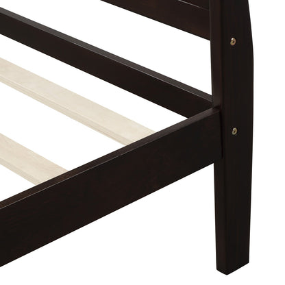 Espresso Twin Platform Bed Frame with Headboard - Bunk and Bed Co.