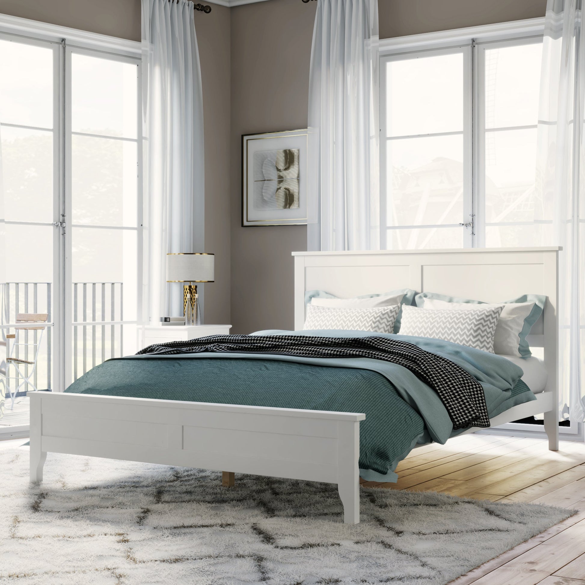 Full Size Bed White Monica Quality Craftsmanship - Bunk and Bed Co.