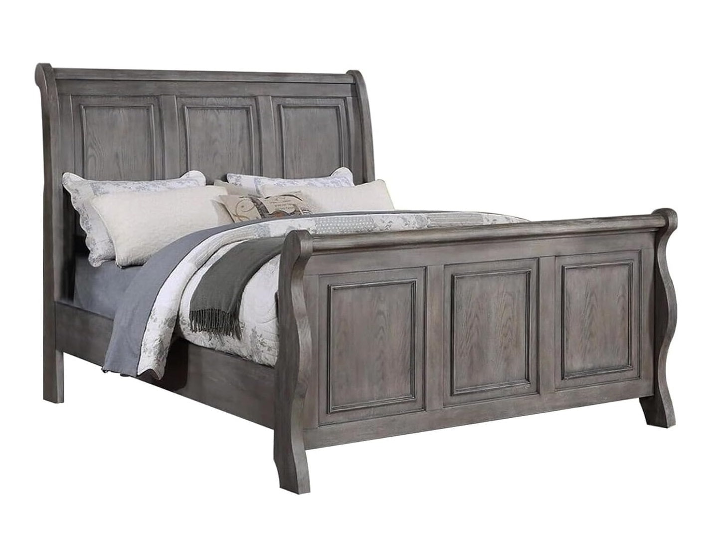 Grey Sleigh Bed King Sized Jackson - Bunk and Bed Co.