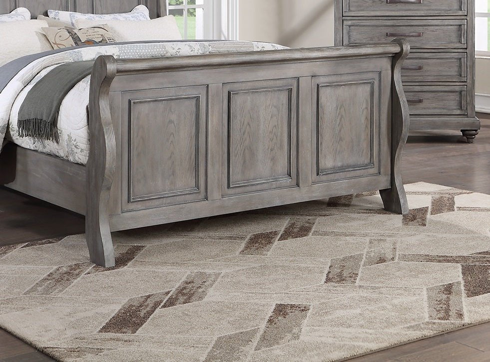 Grey Sleigh Bed King Sized Jackson - Bunk and Bed Co.