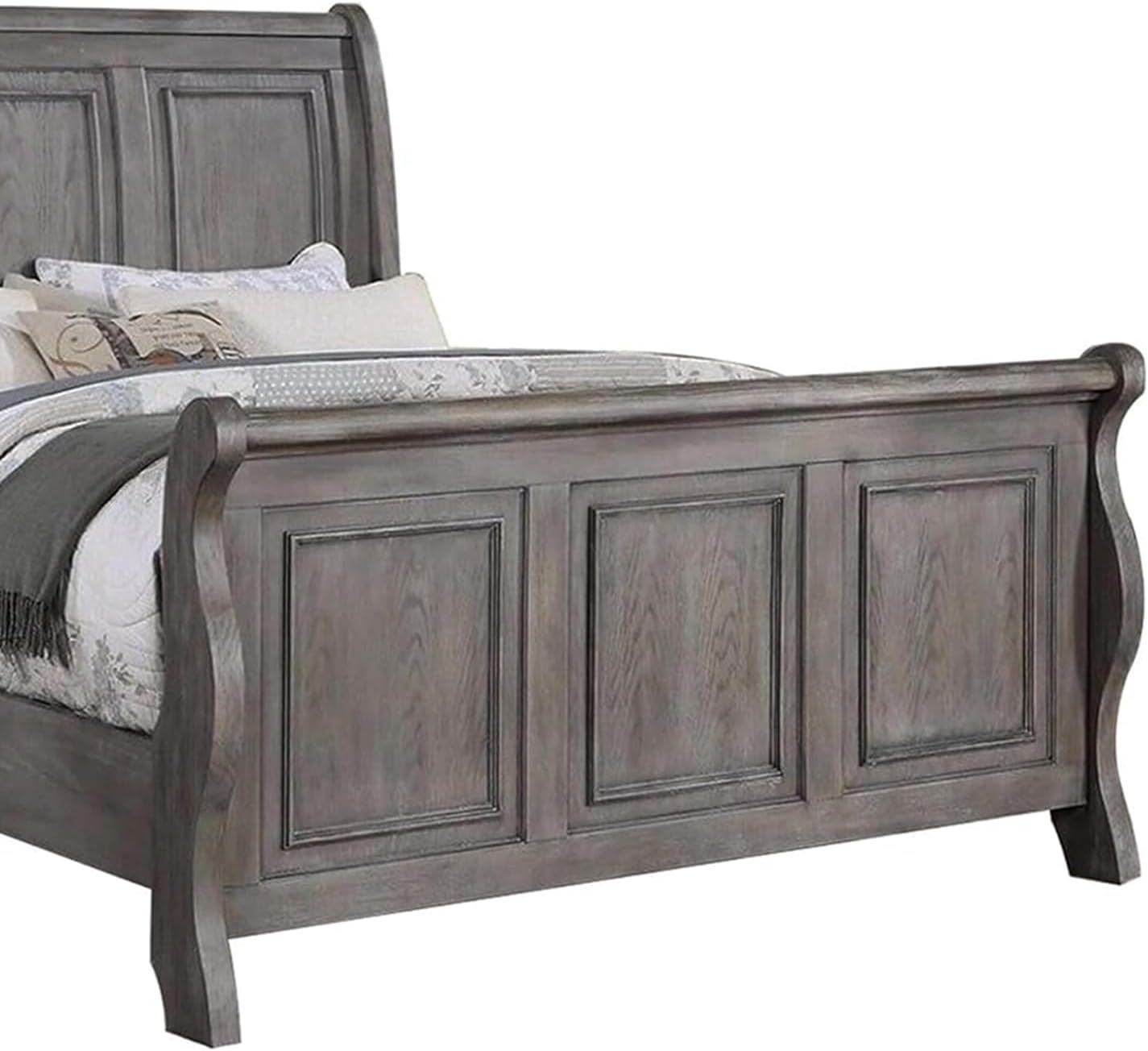 Grey Sleigh Bed King Sized Jackson - Bunk and Bed Co.