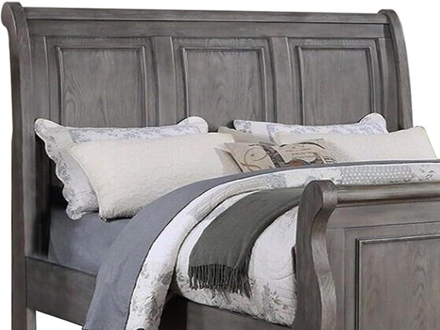 Grey Sleigh Bed King Sized Jackson - Bunk and Bed Co.