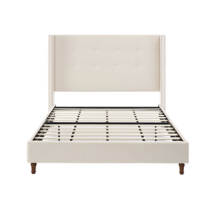 Jonas Upholstered Queen Bed Headborad Ivory - Bunk and Bed Co.