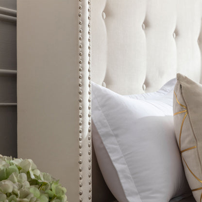 Jonas Upholstered Queen Bed Headborad Ivory - Bunk and Bed Co.