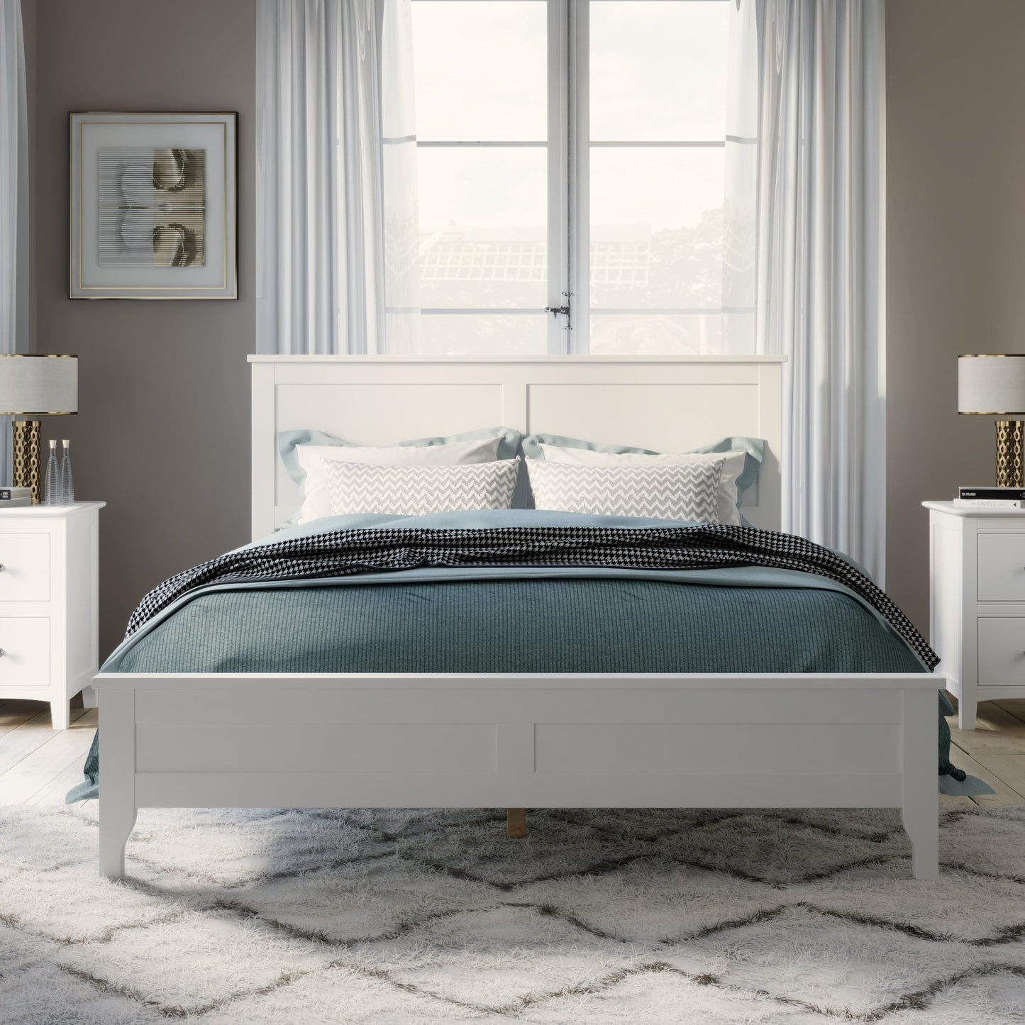 King Bed Frame with Headboard Monica - Bunk and Bed Co.