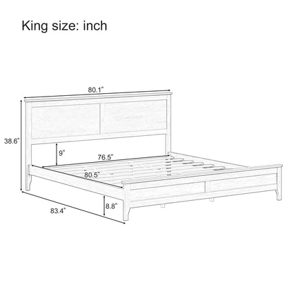 King Bed Frame with Headboard Monica - Bunk and Bed Co.