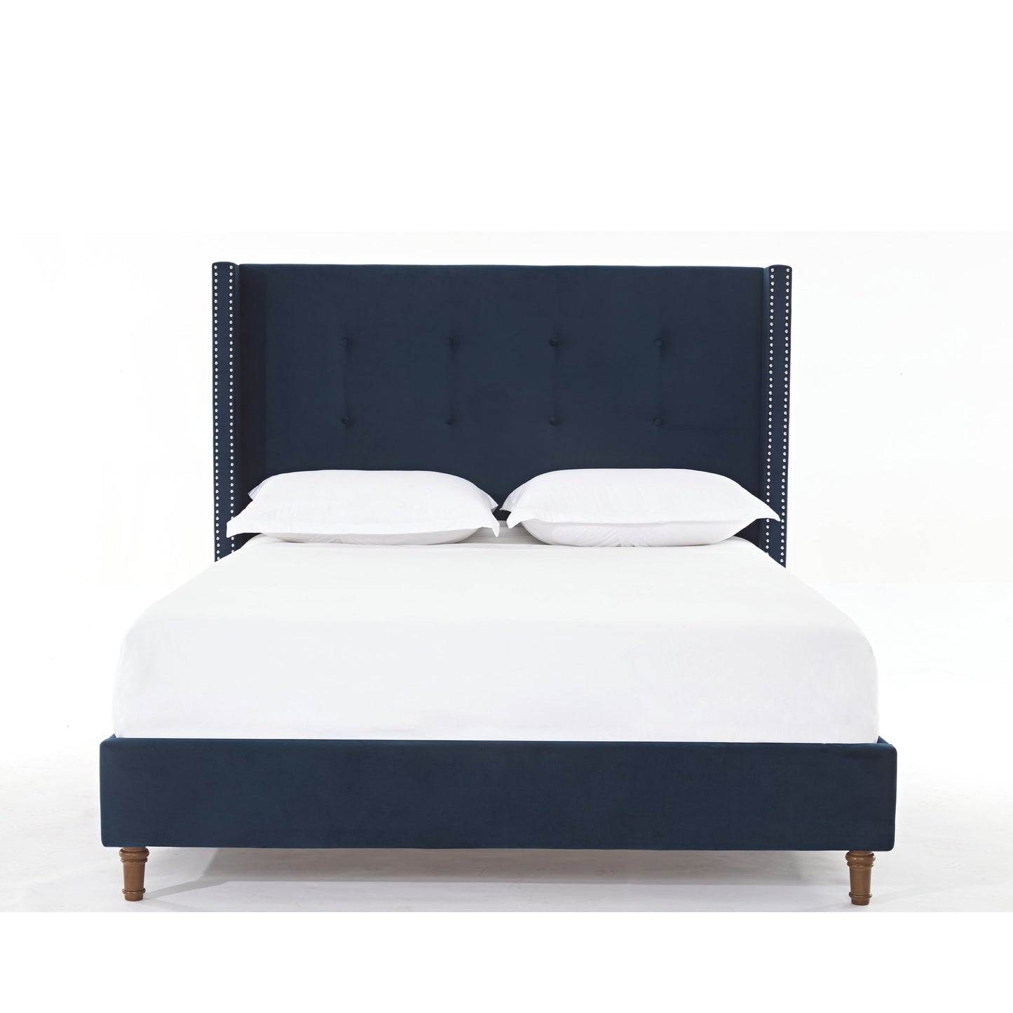 King Bed Kingsley Nailhead Upholstered Bed - Bunk and Bed Co.
