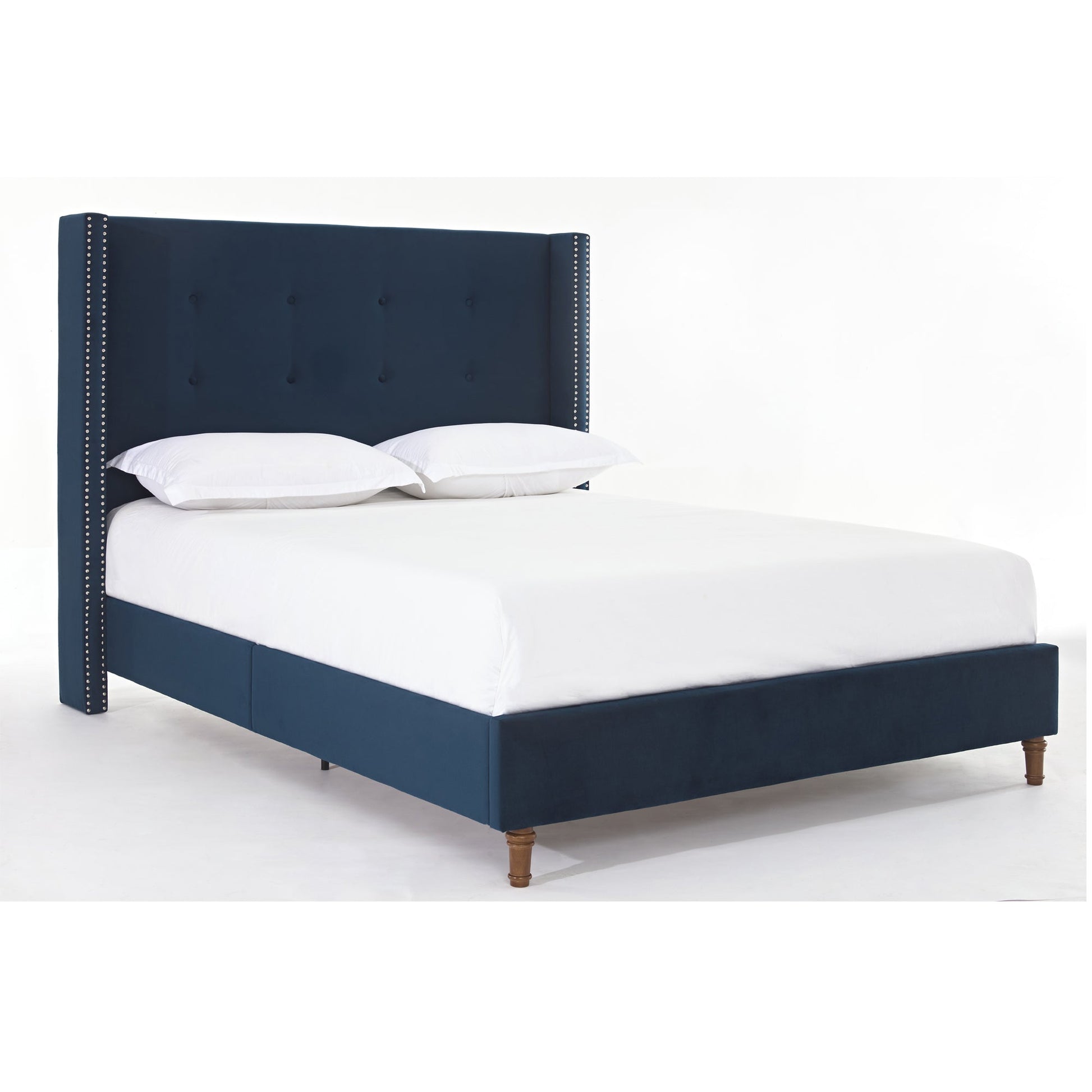King Bed Kingsley Nailhead Upholstered Bed - Bunk and Bed Co.