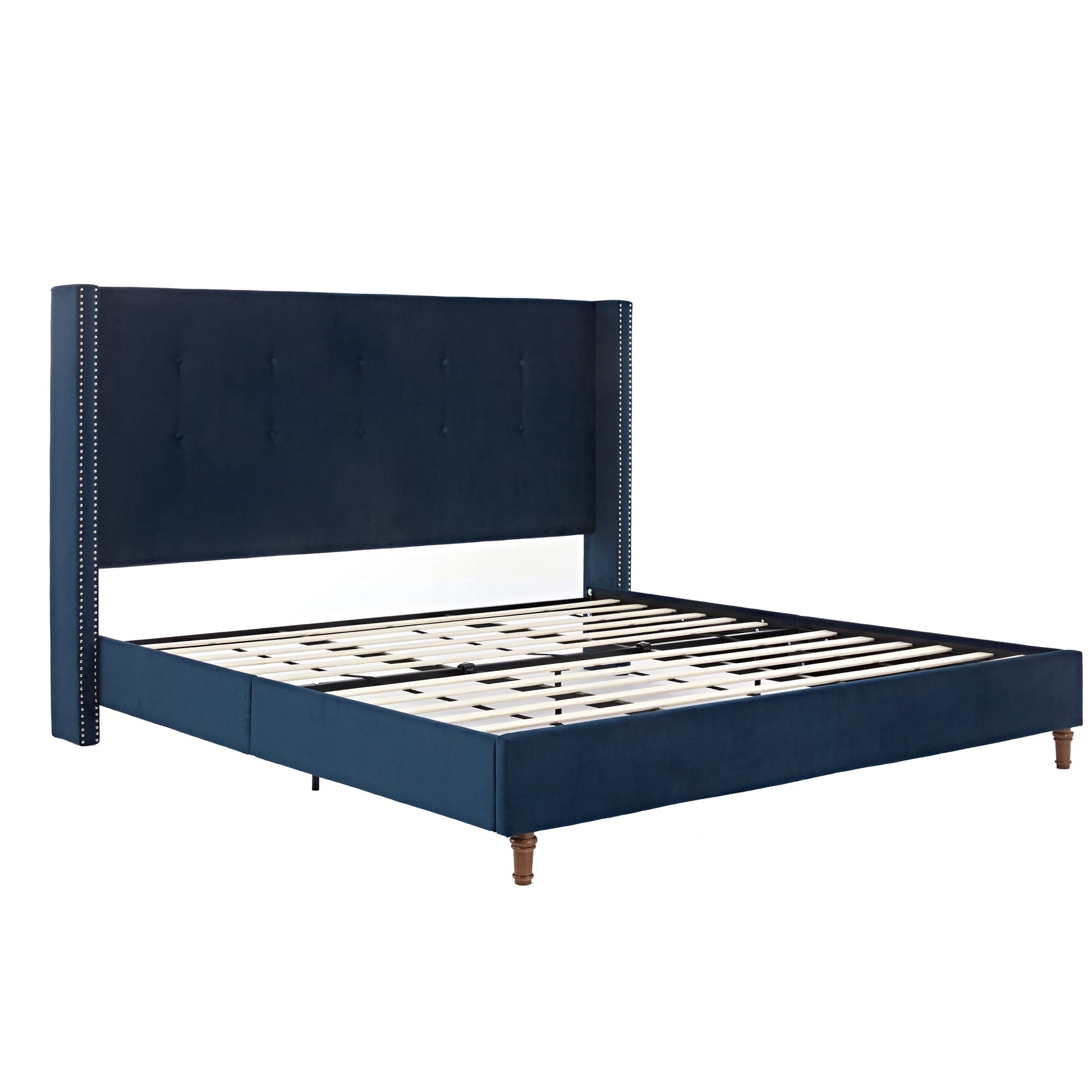 King Bed Kingsley Nailhead Upholstered Bed - Bunk and Bed Co.