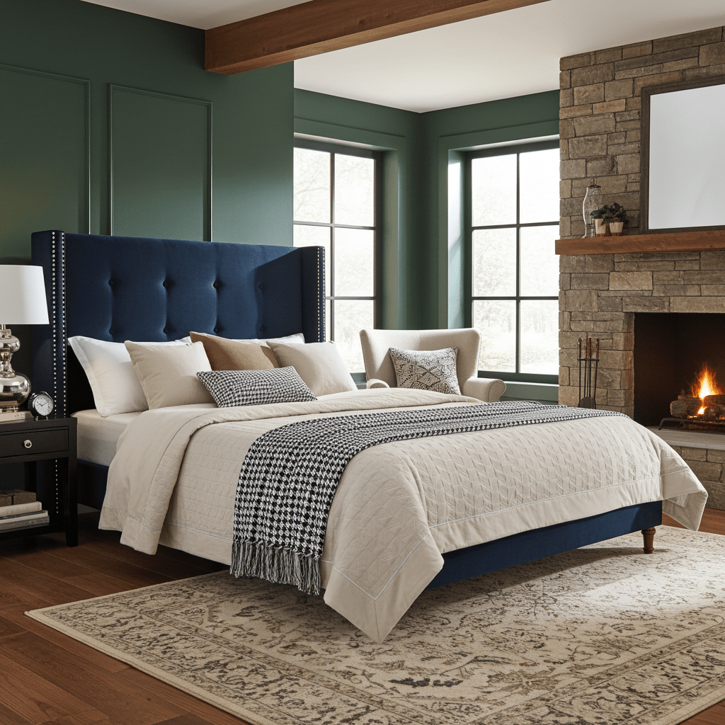 King Bed Kingsley Nailhead Upholstered Bed - Bunk and Bed Co.