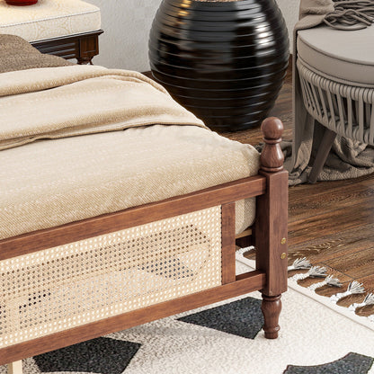 King Bed The Carolina Rattan Walnut - Bunk and Bed Co.