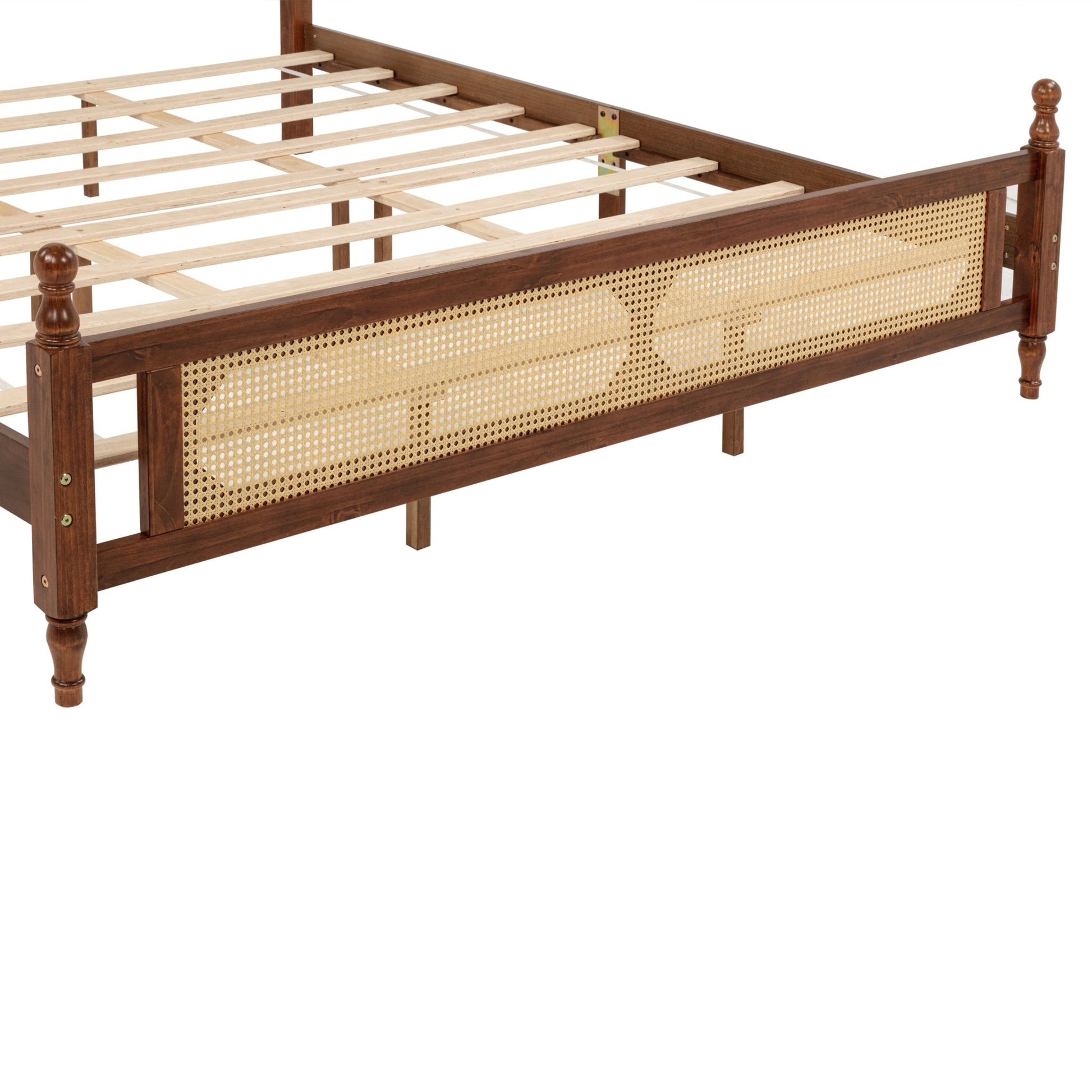 King Bed The Carolina Rattan Walnut - Bunk and Bed Co.