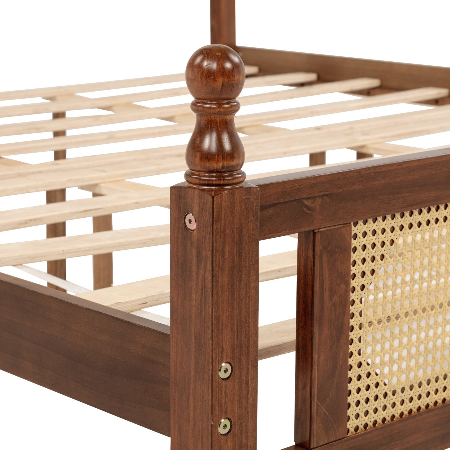 King Bed The Carolina Rattan Walnut - Bunk and Bed Co.