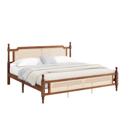 King Bed The Carolina Rattan Walnut - Bunk and Bed Co.