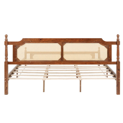 King Bed The Carolina Rattan Walnut - Bunk and Bed Co.