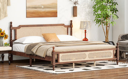 King Bed The Carolina Rattan Walnut - Bunk and Bed Co.