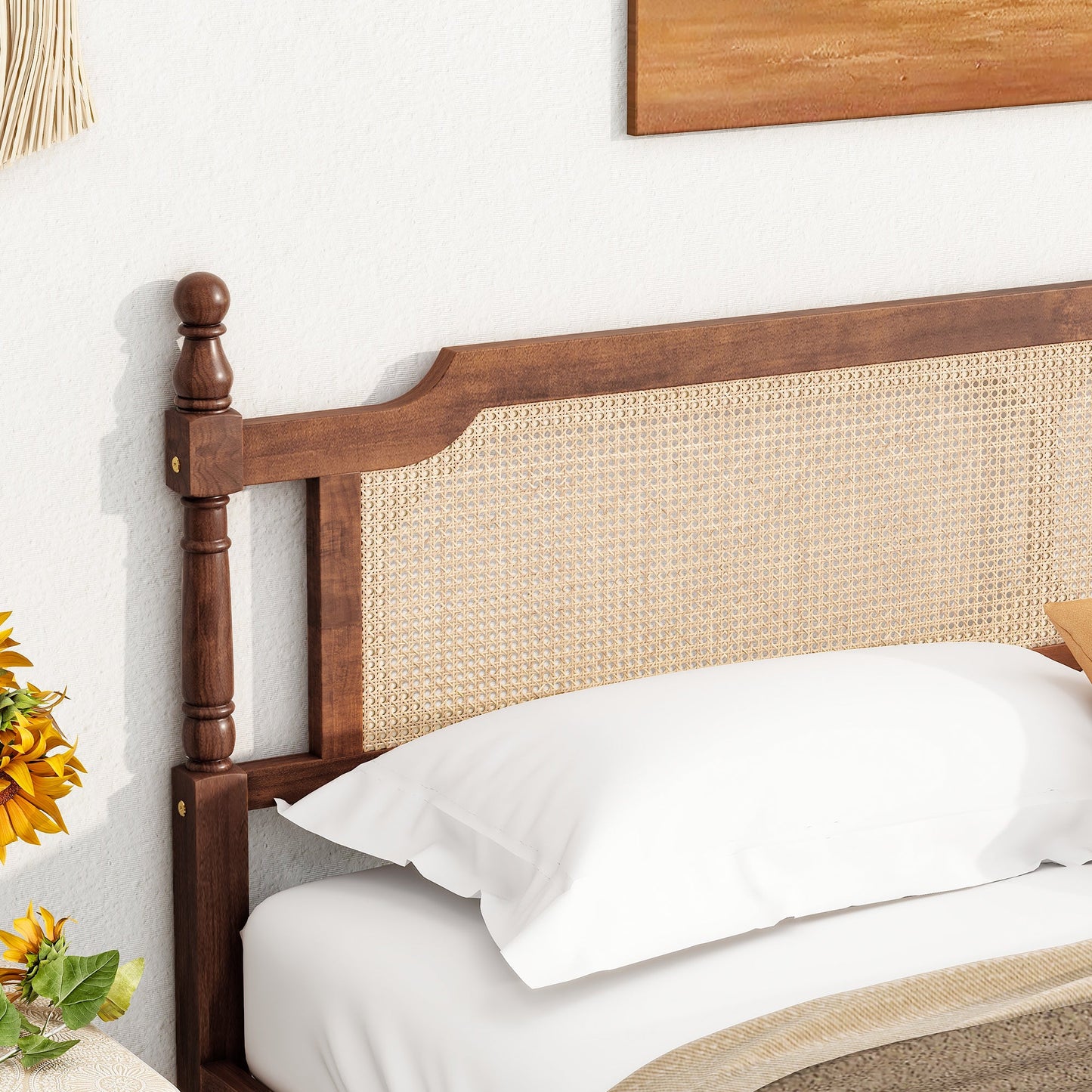 King Bed The Carolina Rattan Walnut - Bunk and Bed Co.