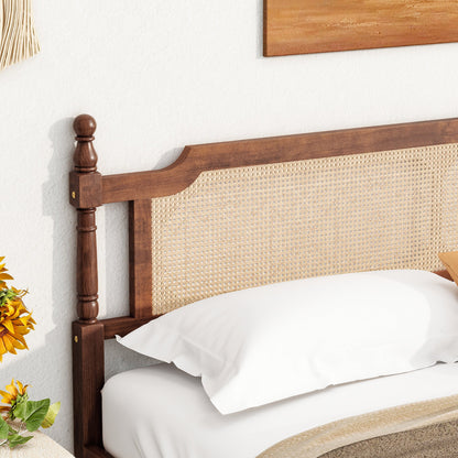King Bed The Carolina Rattan Walnut - Bunk and Bed Co.