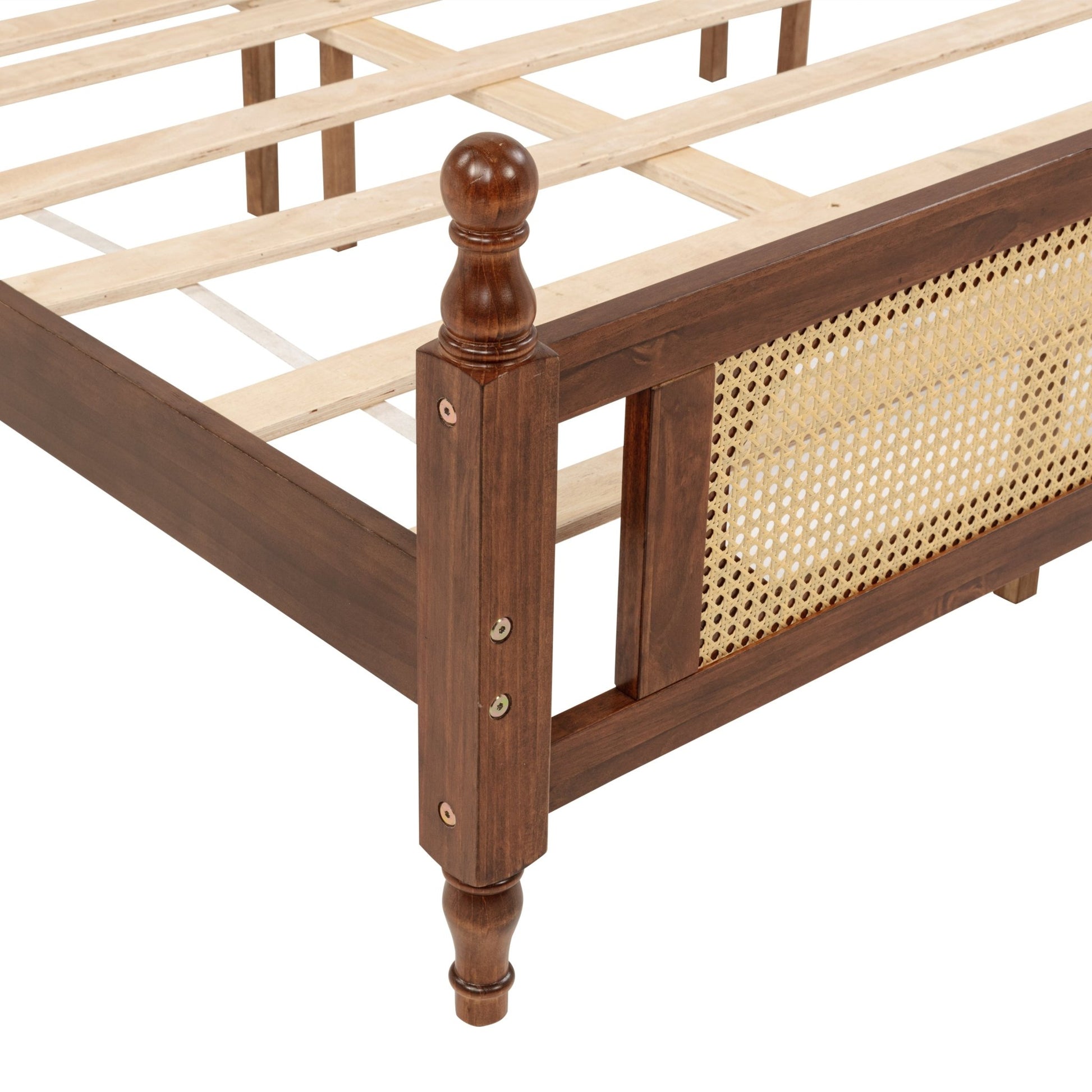 King Bed The Carolina Rattan Walnut - Bunk and Bed Co.