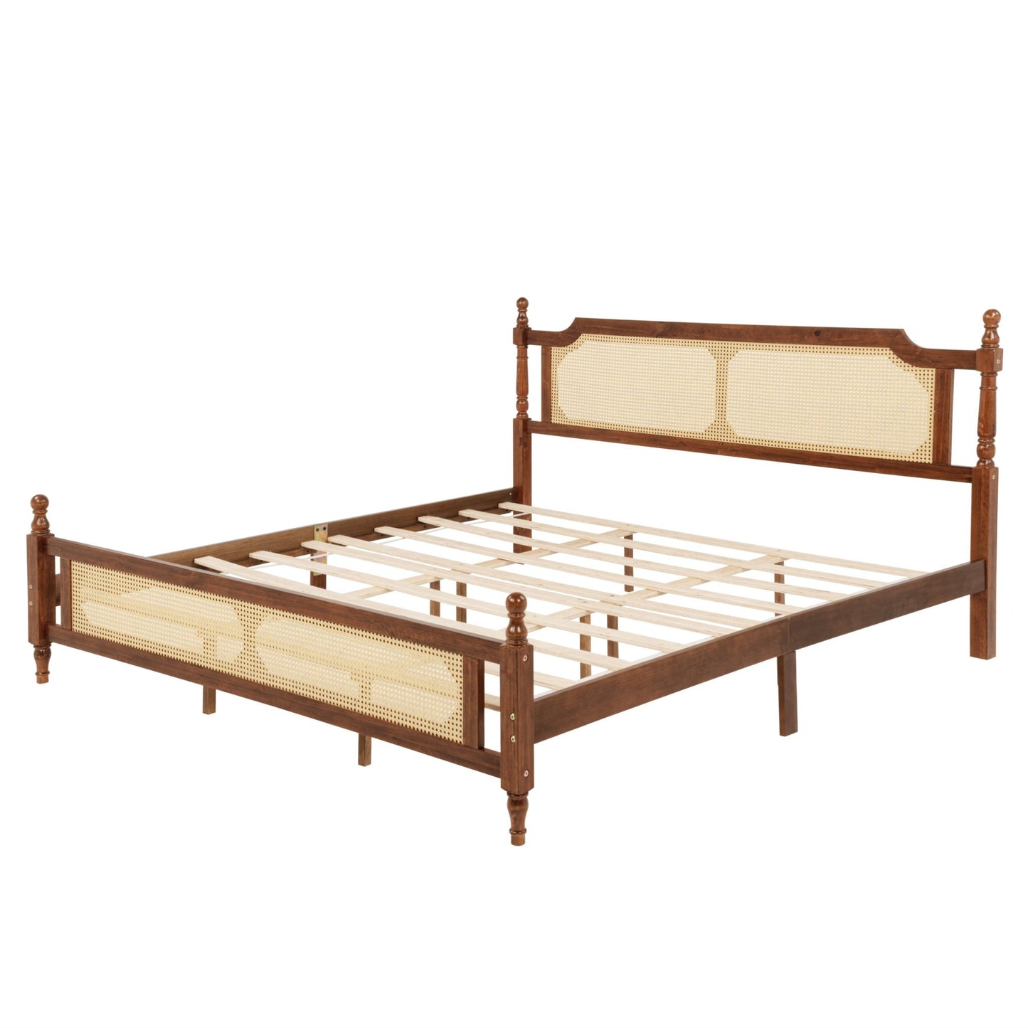 King Bed The Carolina Rattan Walnut - Bunk and Bed Co.