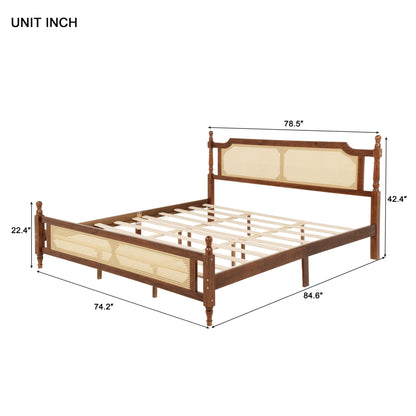 King Bed The Carolina Rattan Walnut - Bunk and Bed Co.