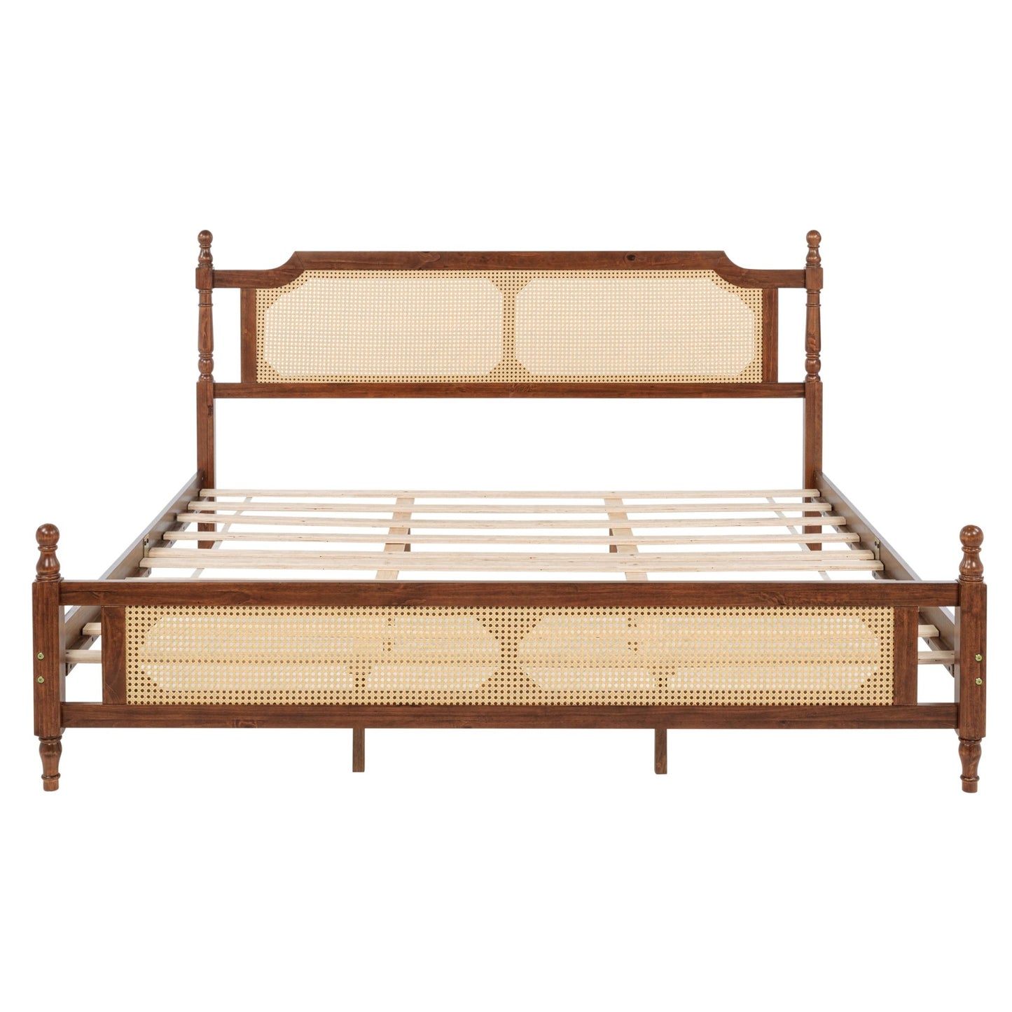 King Bed The Carolina Rattan Walnut - Bunk and Bed Co.
