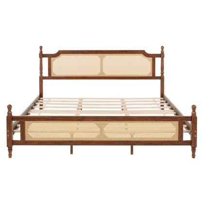 King Bed The Carolina Rattan Walnut - Bunk and Bed Co.