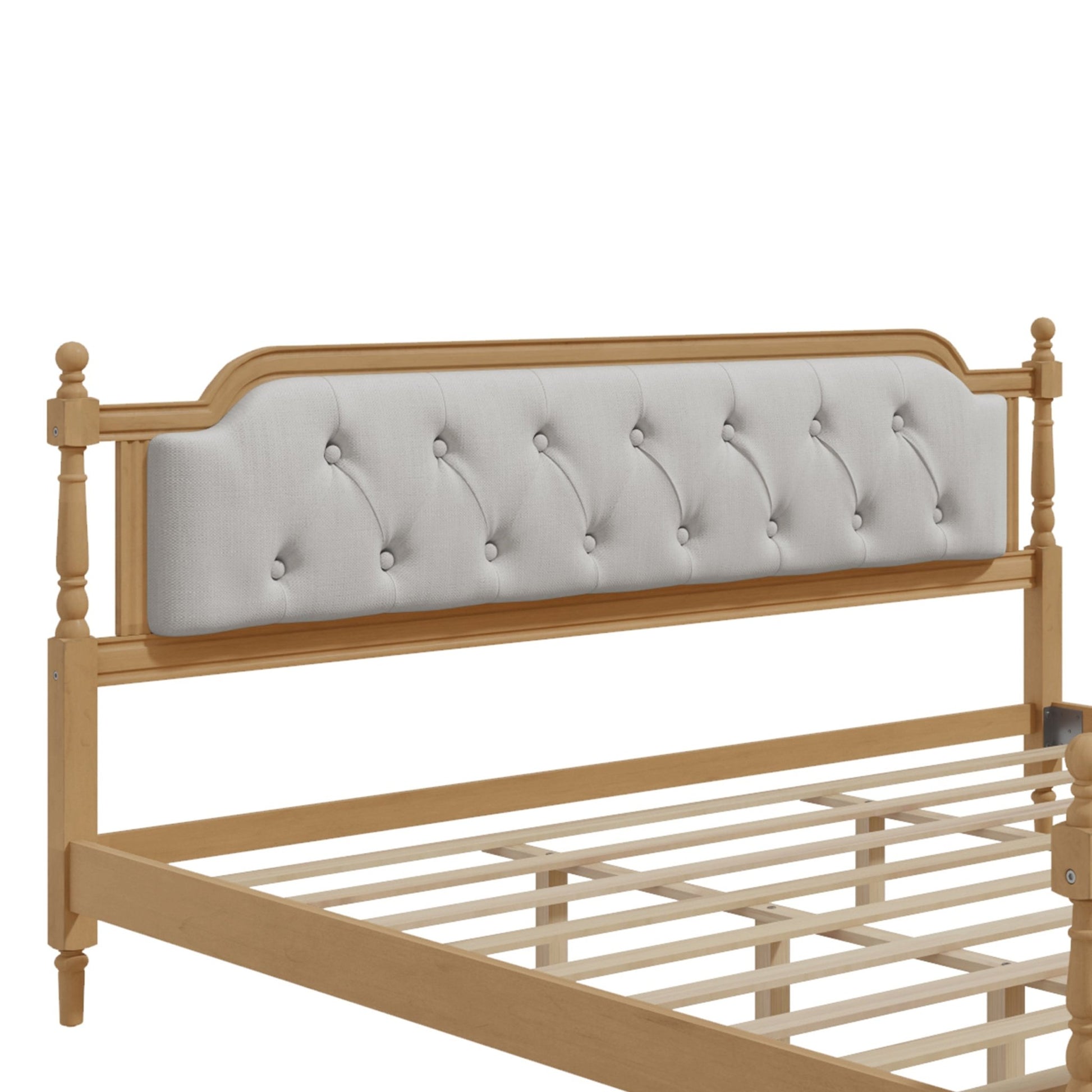King Bed Versailles Haven Walnut Upholstered Wooden - Bunk and Bed Co.