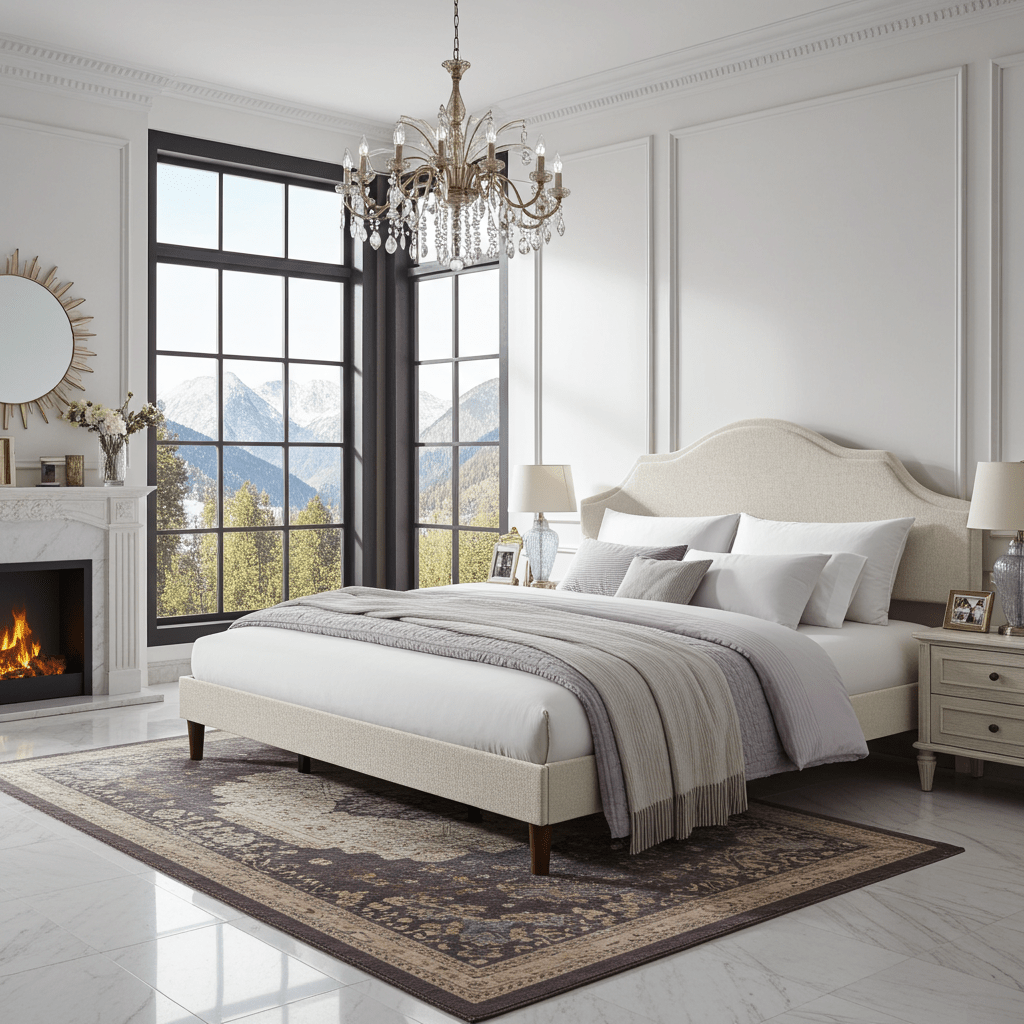 King Size Bed Frame Upholstered Platform Bed Margo - Bunk and Bed Co.