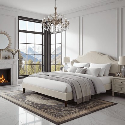 King Size Bed Frame Upholstered Platform Bed Margo - Bunk and Bed Co.