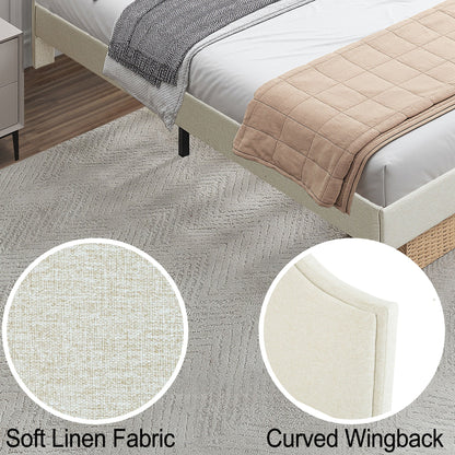 King Size Bed Frame Upholstered Platform Bed Margo - Bunk and Bed Co.