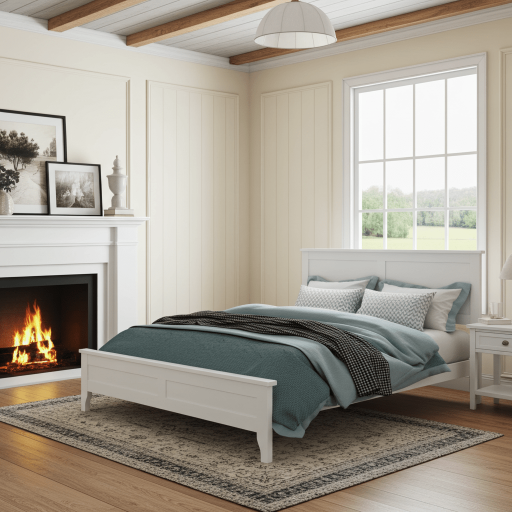 Maddison Modern White Solid Wood Queen Platform Bed - Bunk and Bed Co.