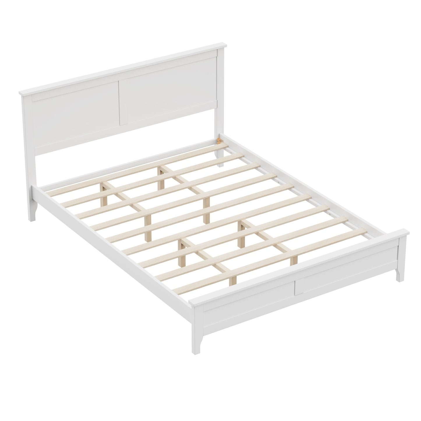 Maddison Modern White Solid Wood Queen Platform Bed - Bunk and Bed Co.