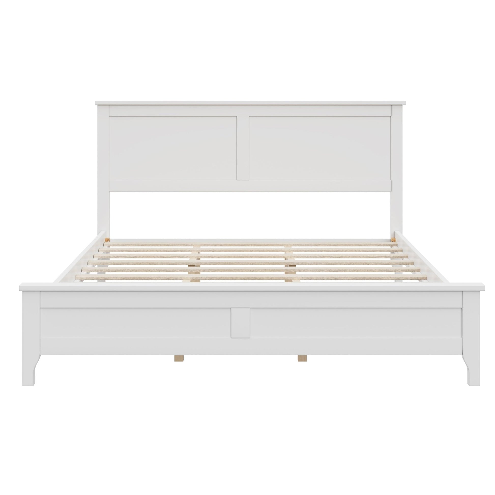 Maddison Modern White Solid Wood Queen Platform Bed - Bunk and Bed Co.