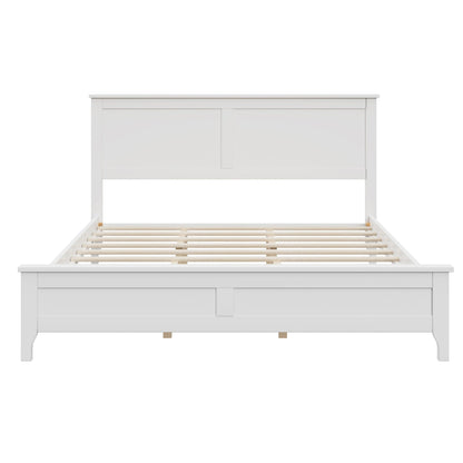 Maddison Modern White Solid Wood Queen Platform Bed - Bunk and Bed Co.