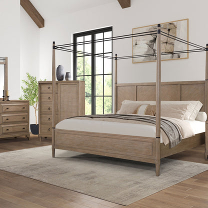 Martin Queen Canopy Bed Color Sand - Bunk and Bed Co.