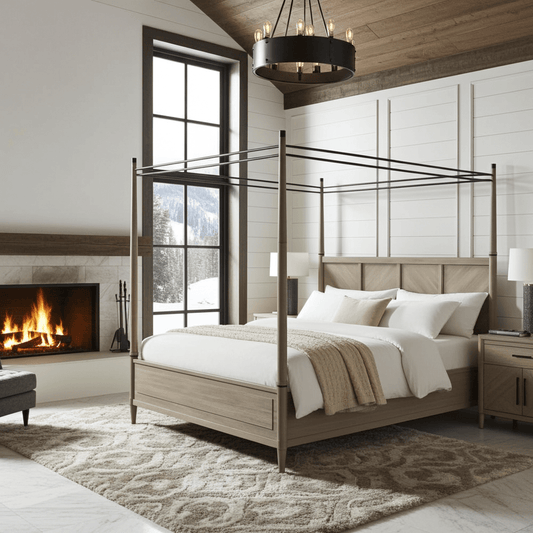 Martin Queen Canopy Bed Color Sand - Bunk and Bed Co.