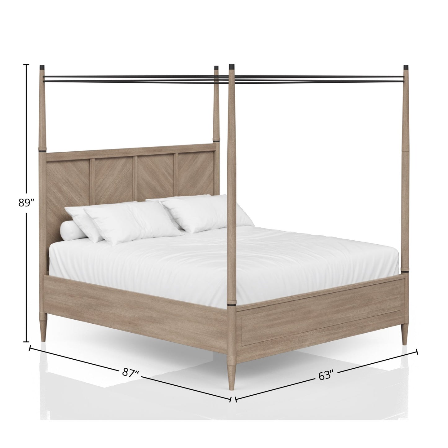Martin Queen Canopy Bed Color Sand - Bunk and Bed Co.