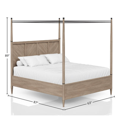 Martin Queen Canopy Bed Color Sand - Bunk and Bed Co.
