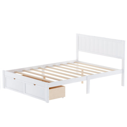 Meadowbrook Platform Full Size Bed With Drawer - Bunk and Bed Co.