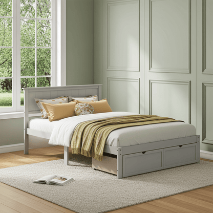 Meadowbrook Platform Full Size Bed With Drawer - Bunk and Bed Co.