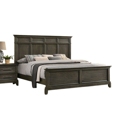 Modern Queen Size Bed Panel Style Headboard Gray - Bunk and Bed Co.