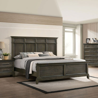 Modern Queen Size Bed Panel Style Headboard Gray - Bunk and Bed Co.