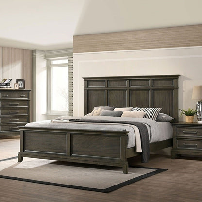 Modern Queen Size Bed Panel Style Headboard Gray - Bunk and Bed Co.