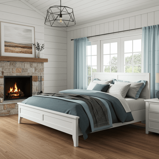 Monica White Platform Bed - Full Size - Bunk and Bed Co.