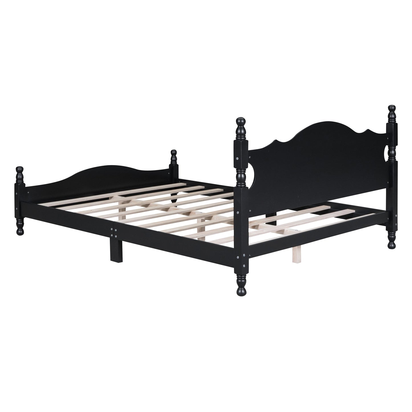 Montgomery Queen Size Wood Platform Bed Black - Bunk and Bed Co.