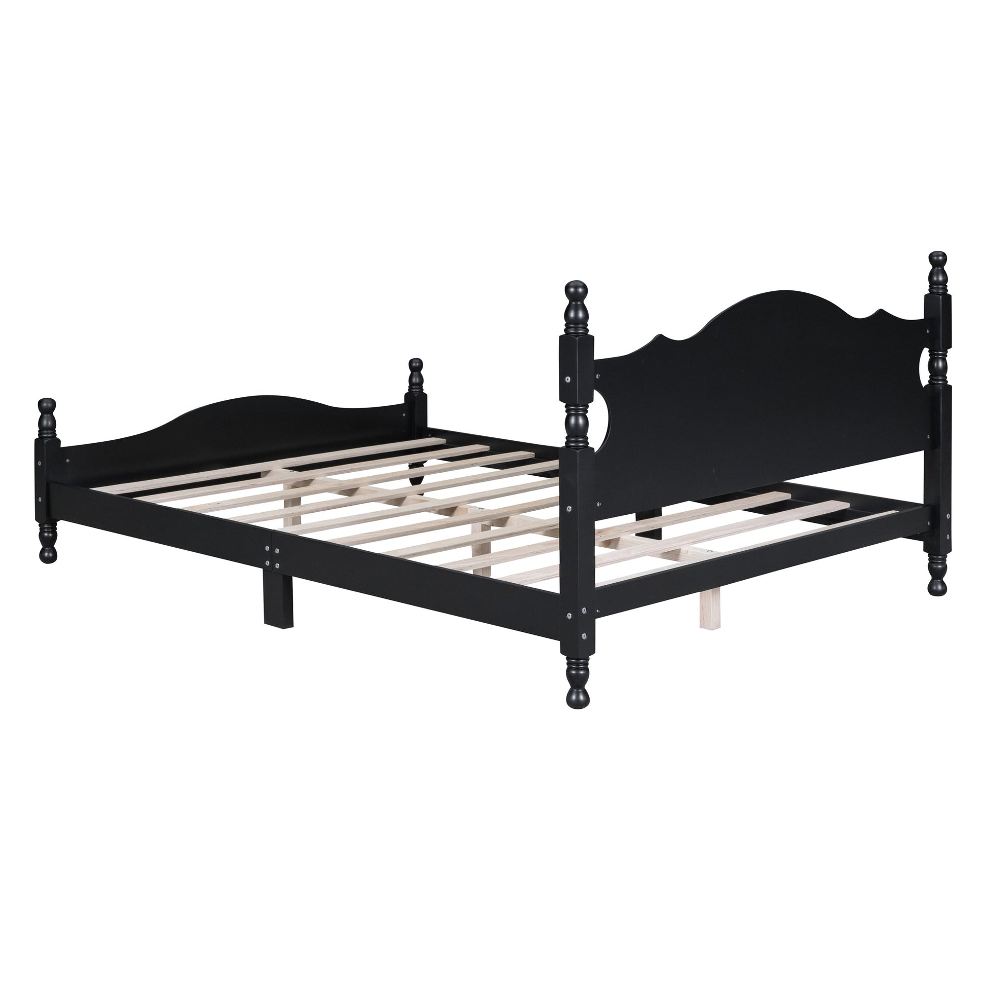Montgomery Queen Size Wood Platform Bed Black - Bunk and Bed Co.